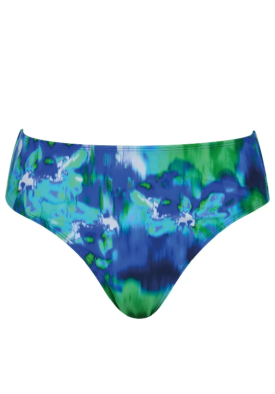 Naturana Graphic Print Bikini Brief, Blue Multi Sporty bikini top, Activewear, Comfortable, Trendy