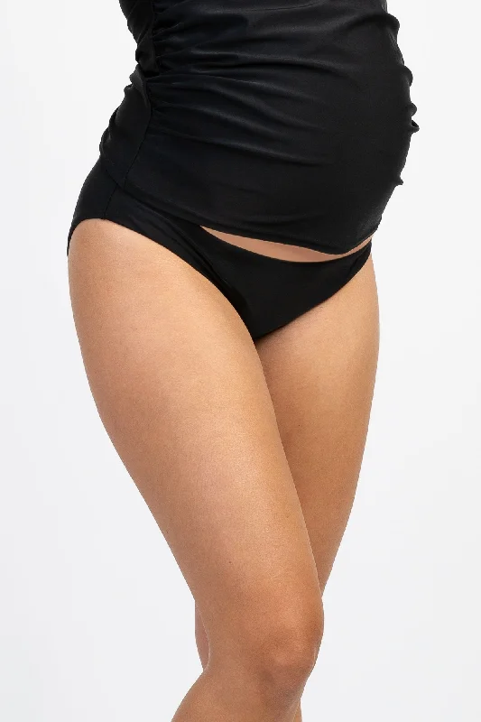 Black Solid Maternity Bikini Bottoms Back tie bikini, Sexy, Trendy, Comfortable
