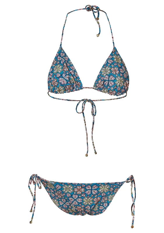 Blue Clover Printed Bikini Deep plunge bikini, Sexy, Trendy, Comfortable