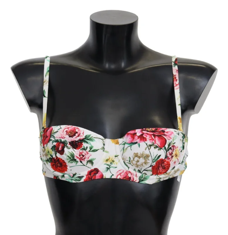 Dolce & Gabbana Elegant Floral Bikini Top – Summer Chic Sporty bikini top, Comfortable, Activewear, Trendy