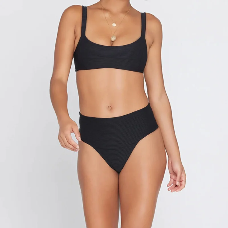 Eco Chic Desi Bikini Bottom (Black) Low-rise thong bikini, Sexy, Comfortable, Trendy