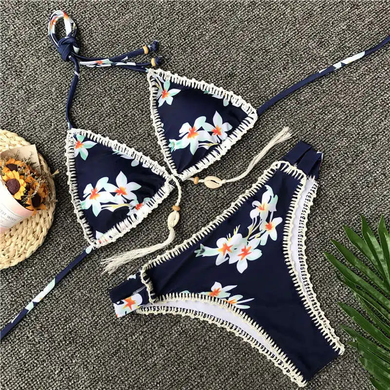 Flower Printed Bikini Women Wrap-around bikini, Sexy, Trendy, Comfortable