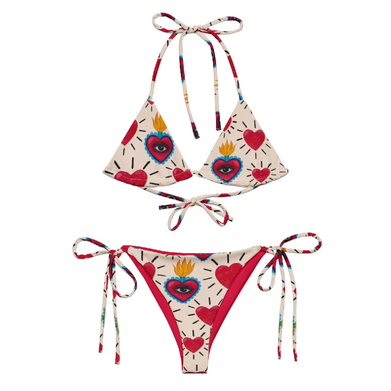 ♻️ Hearts recycled string bikini Adjustable bikini, Custom fit, Comfortable, Sexy