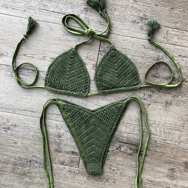 Lady's Custom Crochet Bikini Set Halter top bikini, Elegant, Sexy, Comfortable