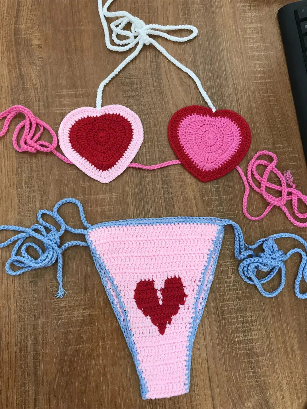 Lady's Cute Crochet Bikini Set 2 Pieces Fishnet bikini, Sexy, Edgy, Trendy