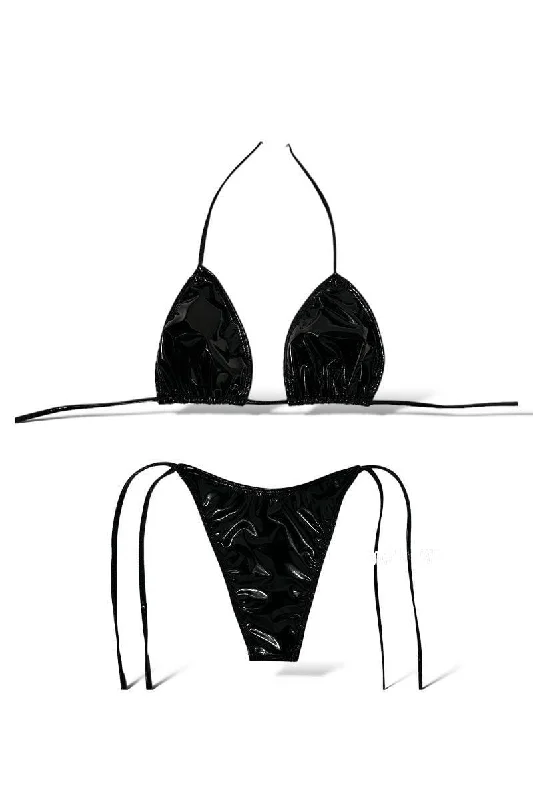 Latex Black Bikini Seamless bikini, Smooth, Comfortable, Sexy