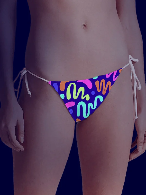 Neon Squiggles Bikini Bottom Metallic bikini set, Glamorous, Sexy, Trendy