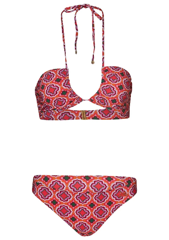 Orange Printed Bandeau Bikini Crochet bikini set, Boho, Sexy, Trendy