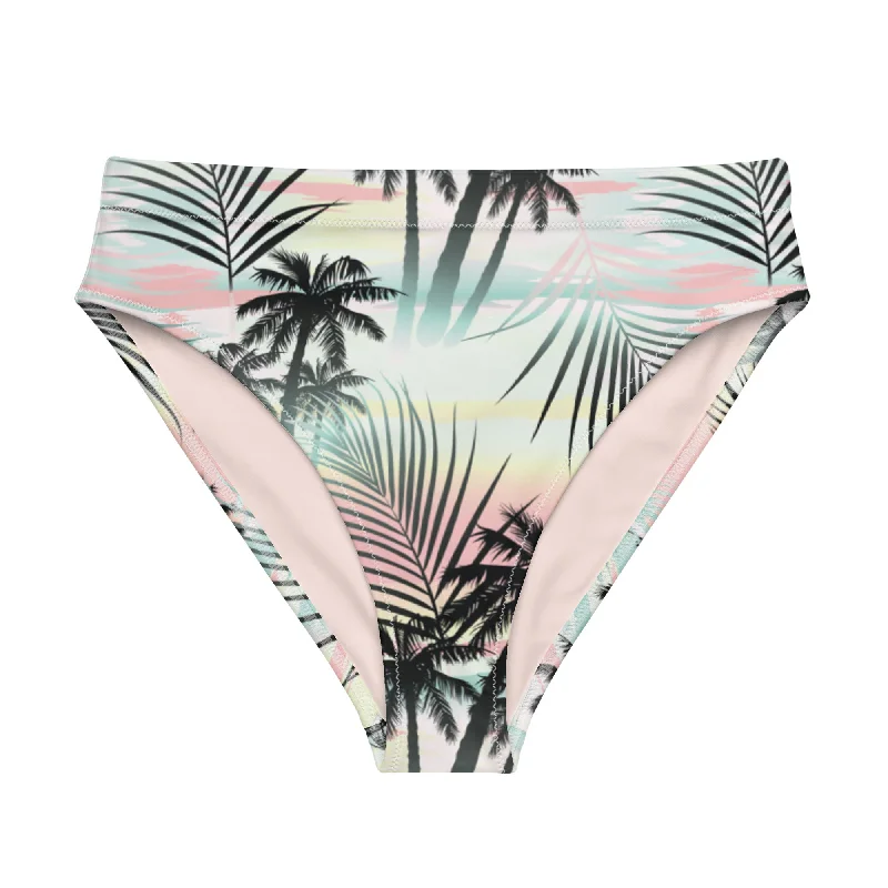 Recycled High-Waisted Bikini Bottoms - Island Escape Sporty two-piece, Athletic, Comfortable, Trendy