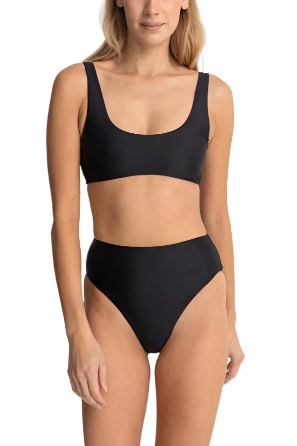 RHYTHM Women's Classic Crop Bikini Top Black Crochet one-piece, Boho, Sexy, Comfortable