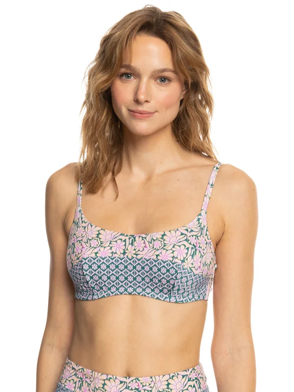 Roxy Free Spirit DCup Bikini Top Ribbed bikini bottom, Comfortable, Chic, Trendy