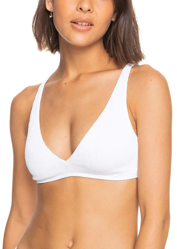 Roxy Women's Rib Love The Oceana V Triangle Bikini Top Stretch bikini, Comfortable, Trendy, Chic