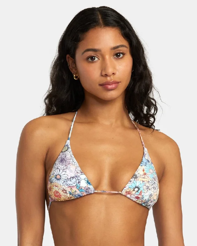 RVCA "Sage" Halter Triangle Bikini Top | Sage Vaughn Collection Adjustable strap bikini, Custom fit, Comfortable, Stylish