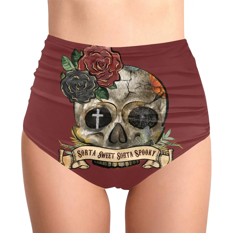 Skull Sorta Sweet Sorta Spooky High Waist Bikini Bottoms Leopard print bikini, Bold, Sexy, Fashionable