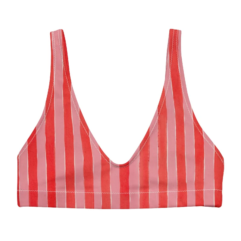 ♻️ Stripes Recycled bikini top High-waist bikini, Retro style, Trendy, Comfortable