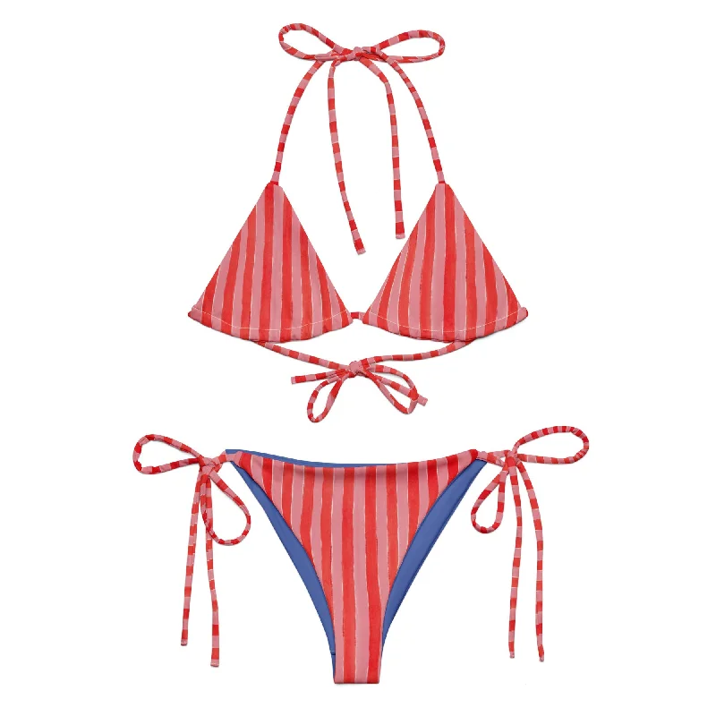 ♻️ Stripes recycled string bikini Lace bikini, Feminine, Sexy, Comfortable