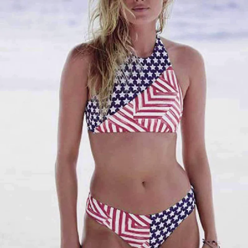 Women's Red White & Blue USA print Bikini Monochrome bikini, Sleek, Simple, Sexy