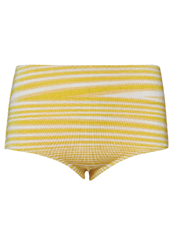 Yellow/White Abstract-Print Bikini Bottoms Triangle bikini top, Simple, Comfortable, Chic